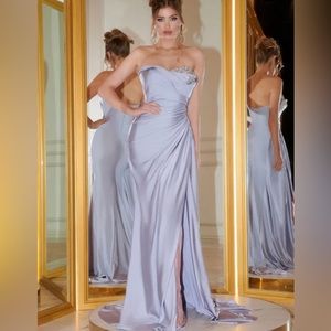 Light lilac beaded gown